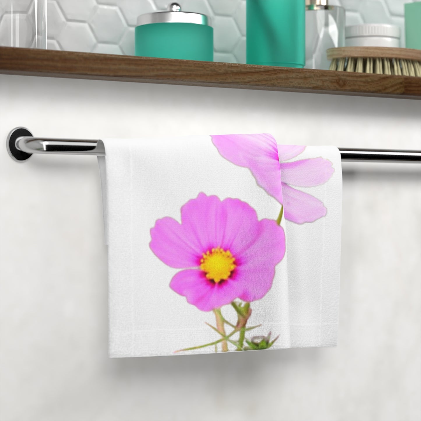 Face Towel — Pink Cosmos Floral Face Towel