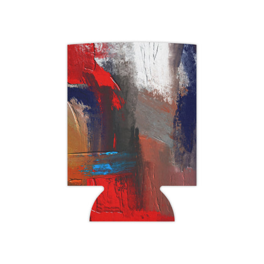 Abstract Red & Blue Brushstroke Can Cooler