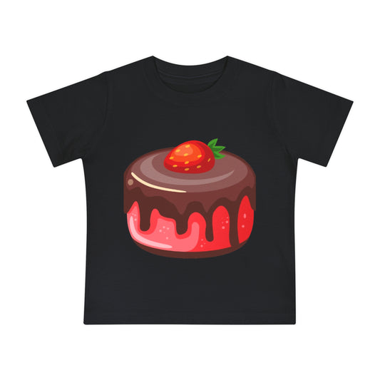 Baby T-Shirt — Cute Strawberry Chocolate Cake Graphic