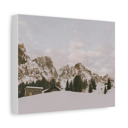Snowy Mountain Canvas Wall Art — Matte Stretched Landscape Print