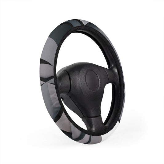 Gray Marble Steering Wheel Cover — Sleek Neutral Car Accessory