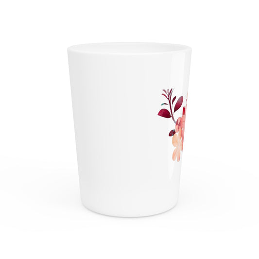 Floral Watercolor Shot Glass — Pink Blossom Barware, Spring Bridal & Mother’s Day Gift