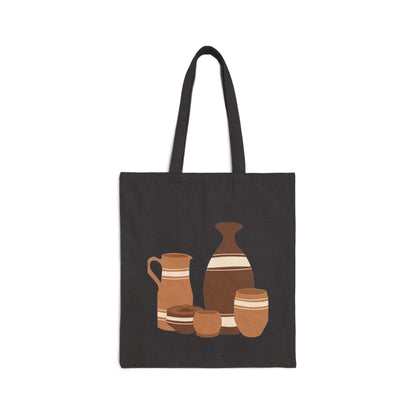 Ceramic Pottery Illustration Cotton Tote Bag
