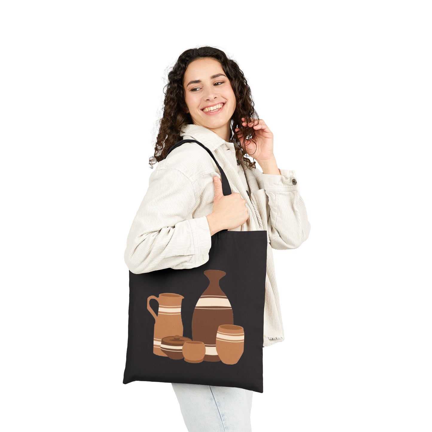Ceramic Pottery Illustration Cotton Tote Bag