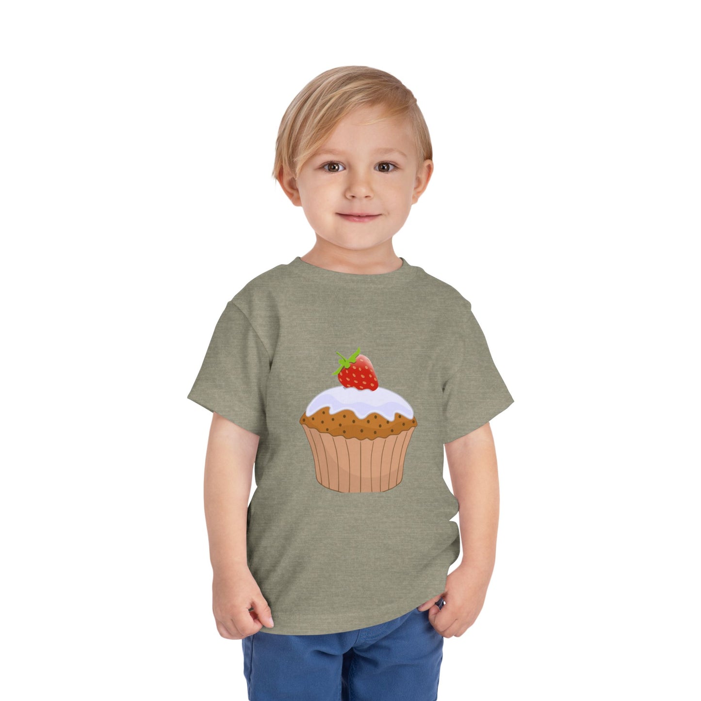 Toddler Tee with Cute Strawberry Cupcake Graphic