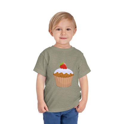 Toddler Tee with Cute Strawberry Cupcake Graphic