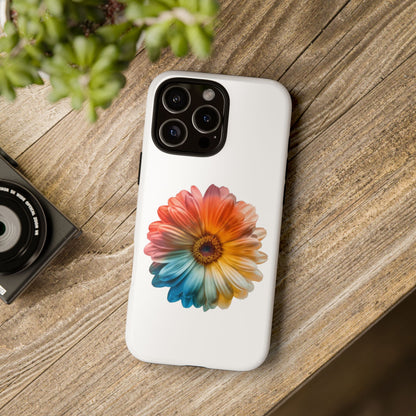 Tough Phone Case — Rainbow Daisy Floral Protective Cover