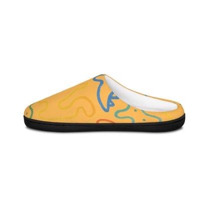 Cozy Yellow Doodle Slippers — Women's Indoor Comfort Shoes