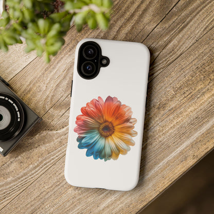 Tough Phone Case — Rainbow Daisy Floral Protective Cover