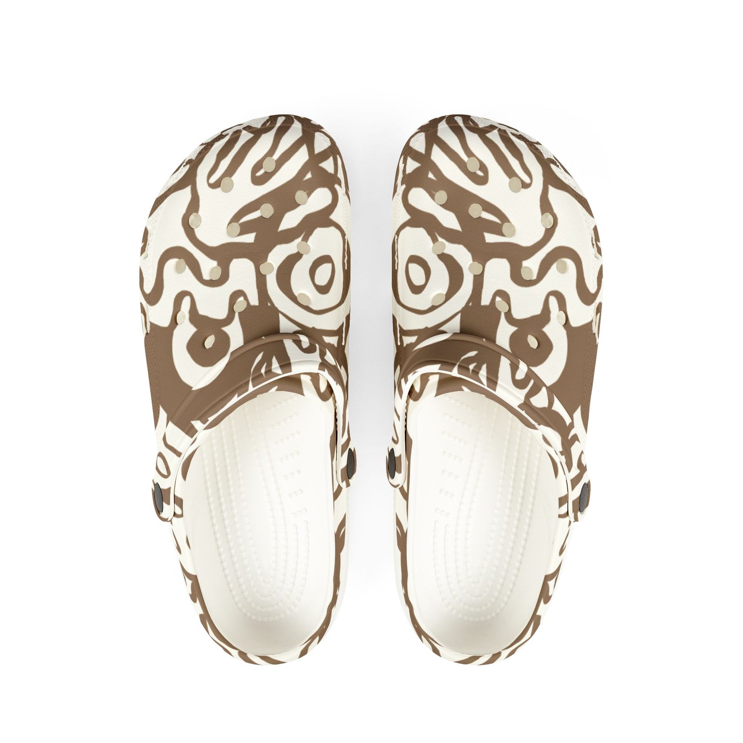 Brown Abstract Pattern Clogs — EVA Foam Rubber Shoes