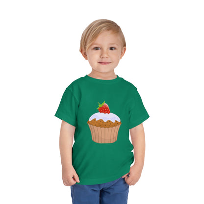 Toddler Tee with Cute Strawberry Cupcake Graphic