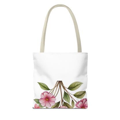 Floral Pink Blossom Tote Bag – Watercolor Flower AOP Shopper
