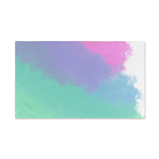 Pastel Cloud Hand Towel — Mint, Lavender & Pink Bathroom Accent