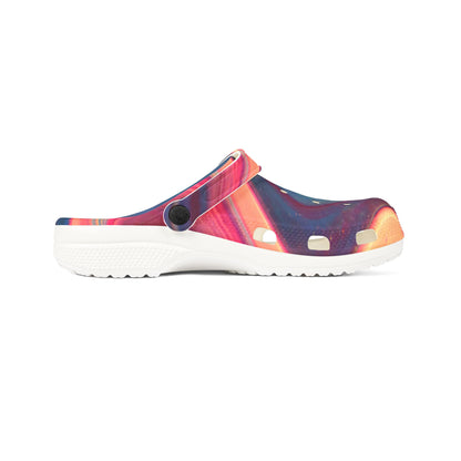 Marbled Sunset EVA Clogs – Colorful Swirl Foam Garden Shoes