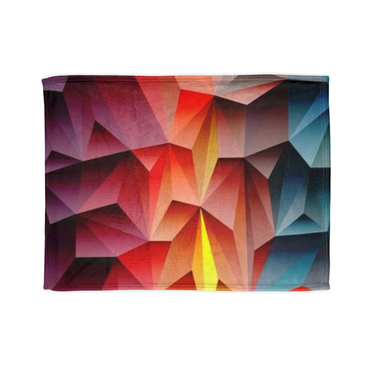 Geometric Prism Soft Polyester Blanket — Colorful Abstract Cozy Throw