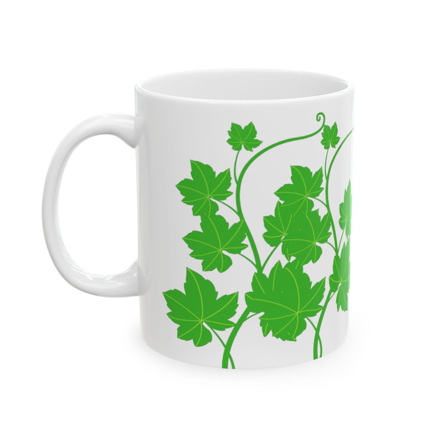 Ivy Vine Ceramic Mug — Green Leaf Floral Coffee Cup (11oz & 15oz)