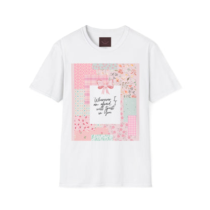 Floral Patchwork "Wherever I Am" Graphic T‑Shirt