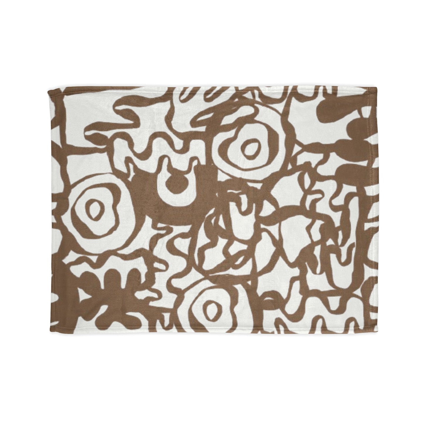Abstract Brown Doodle Fleece Blanket