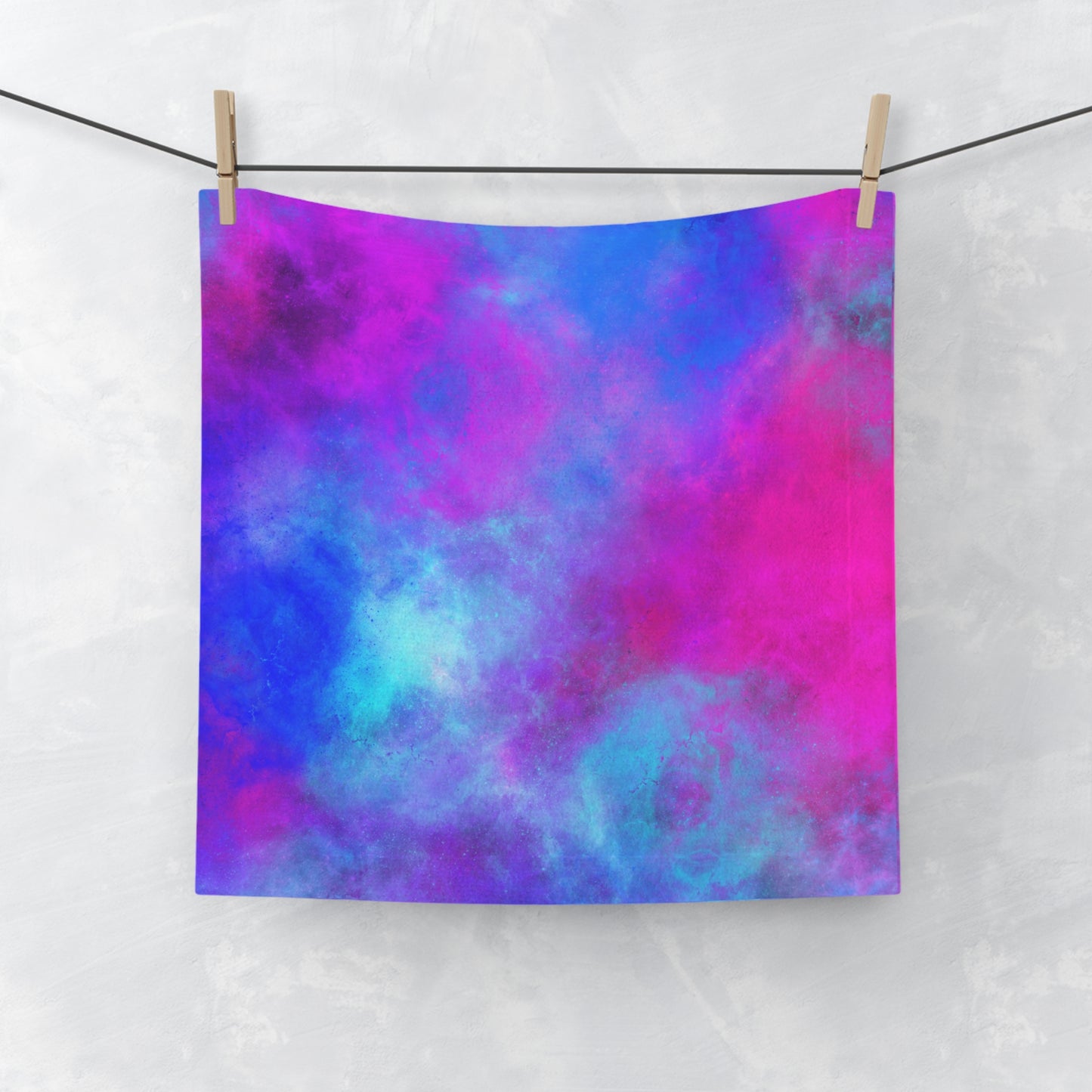 Nebula Cloud Face Towel — Pink & Blue Tie-Dye Washcloth