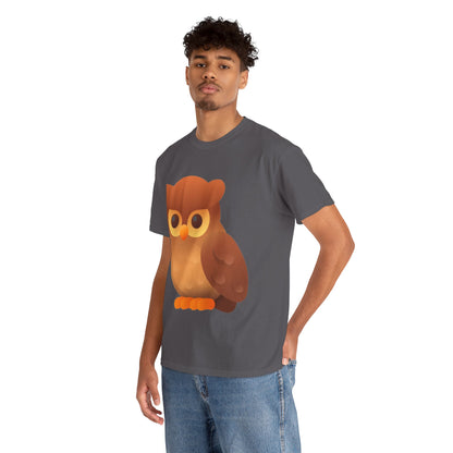 Cute Owl Graphic Tee — Whimsical Brown Owl Design