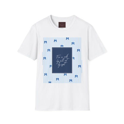 Walk By Faith T-Shirt — Inspirational Blue Bow Christian Tee