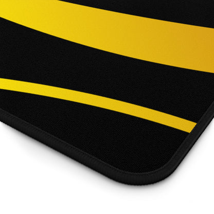 Golden Leaf Desk Mat — Elegant Black & Gold Office Desk Pad