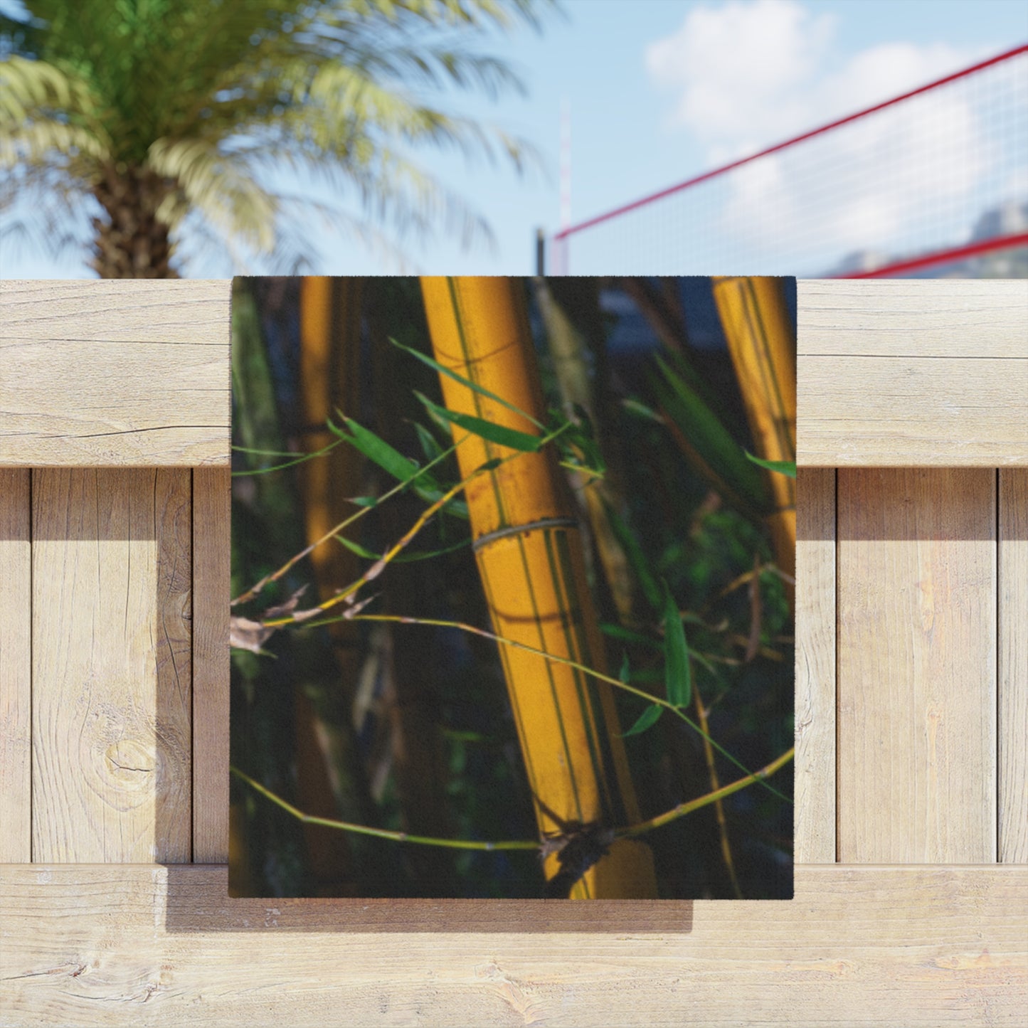 Bamboo Grove Beach Towel — Tropical Botanical Print Beach Towel