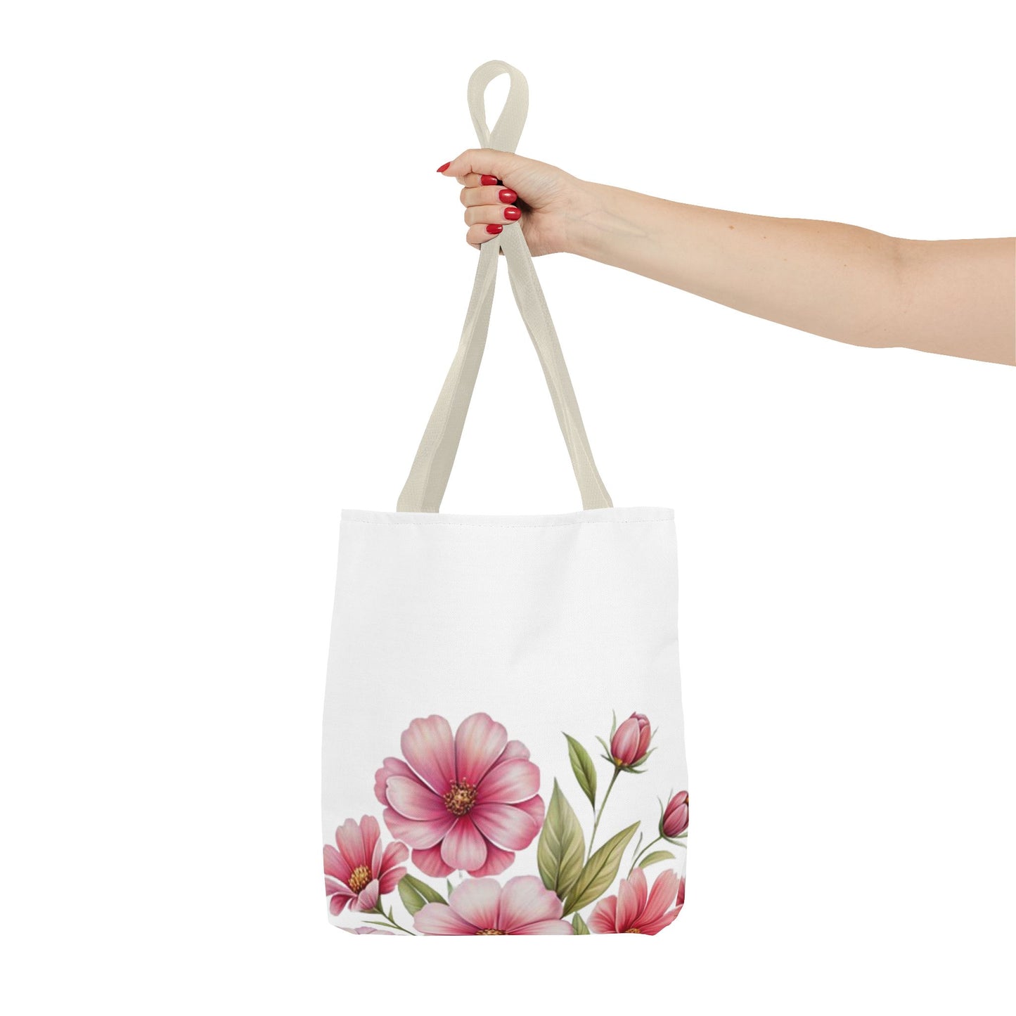 Floral Pink Blossom Tote Bag – Watercolor Flower AOP Shopper