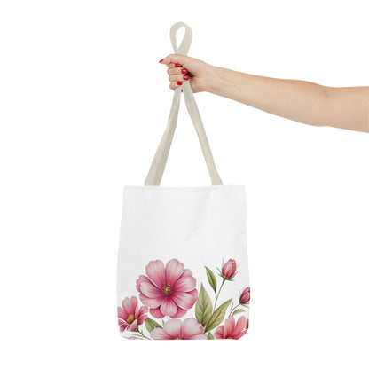 Floral Pink Blossom Tote Bag – Watercolor Flower AOP Shopper