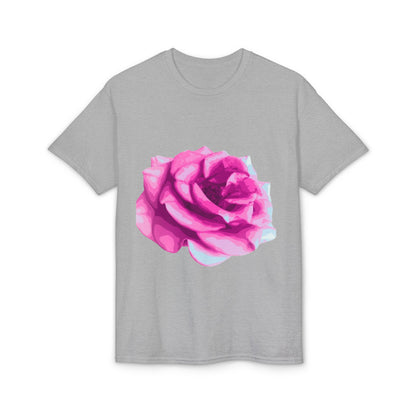 Pink Rose Graphic T-Shirt — Vibrant Floral Tee for Women & Men