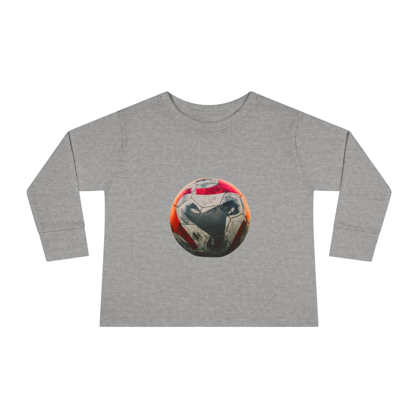 Toddler Long Sleeve Tee — Colorful Soccer Ball Graphic Kids Shirt