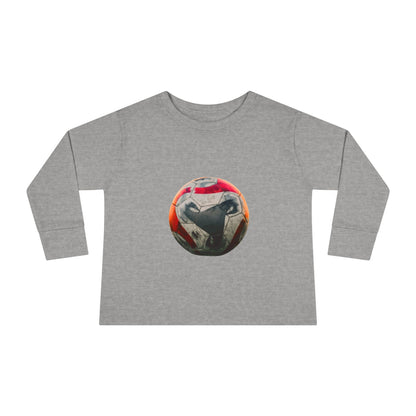 Toddler Long Sleeve Tee — Colorful Soccer Ball Graphic Kids Shirt