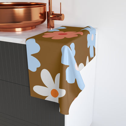 Retro Floral Hand Towel — Brown Daisy Kitchen & Bath Accent