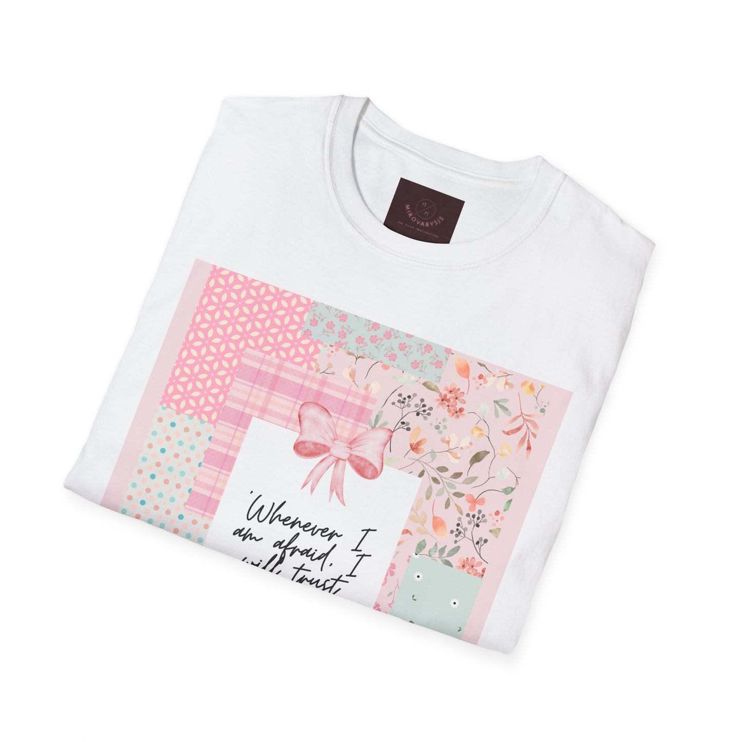 Floral Patchwork "Wherever I Am" Graphic T‑Shirt