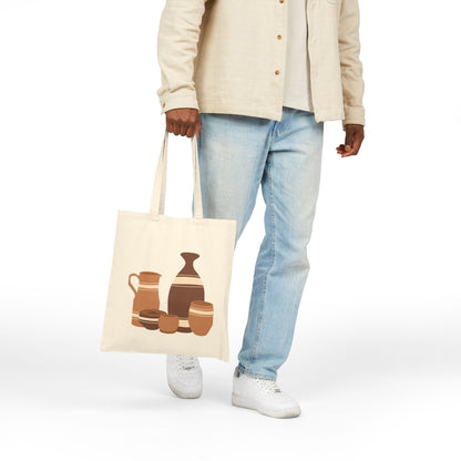 Ceramic Pottery Illustration Cotton Tote Bag