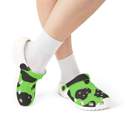 Green Camouflage EVA Foam Clogs — Lightweight Slip-On Garden & Beach Shoes
