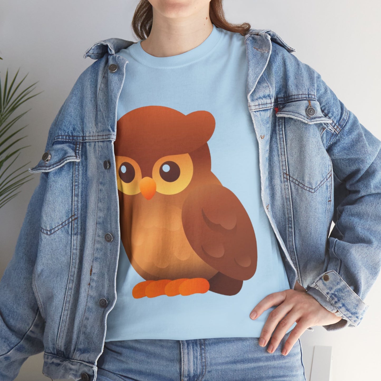 Cute Owl Graphic Tee — Whimsical Brown Owl Design