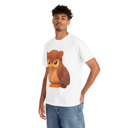 Cute Owl Graphic Tee — Whimsical Brown Owl Design
