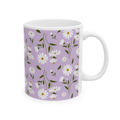 Daisy Floral Ceramic Mug – Lavender Ditsy Flower Coffee Cup (11oz & 15oz)