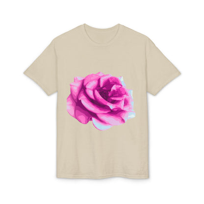 Pink Rose Graphic T-Shirt — Vibrant Floral Tee for Women & Men