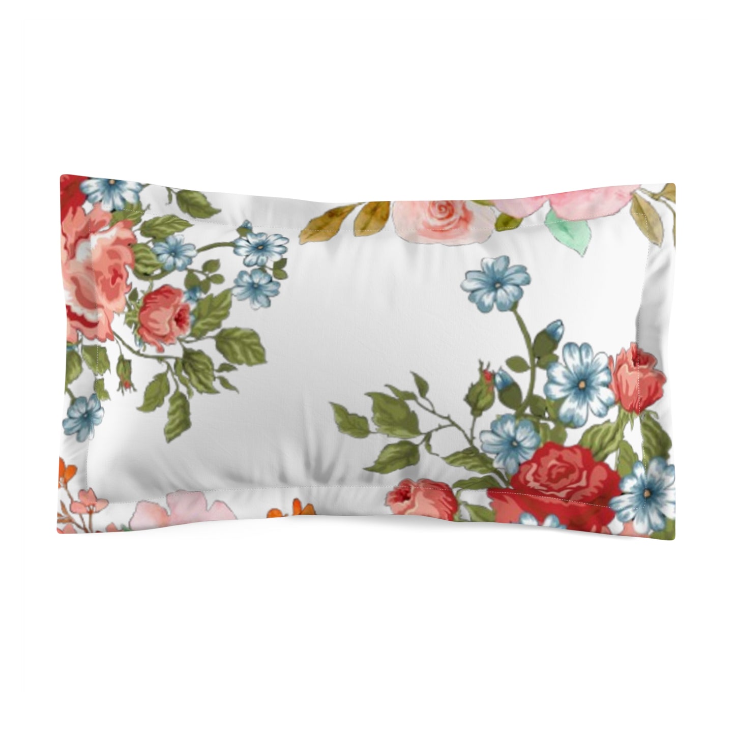 Floral Vintage Rose Microfiber Pillow Sham