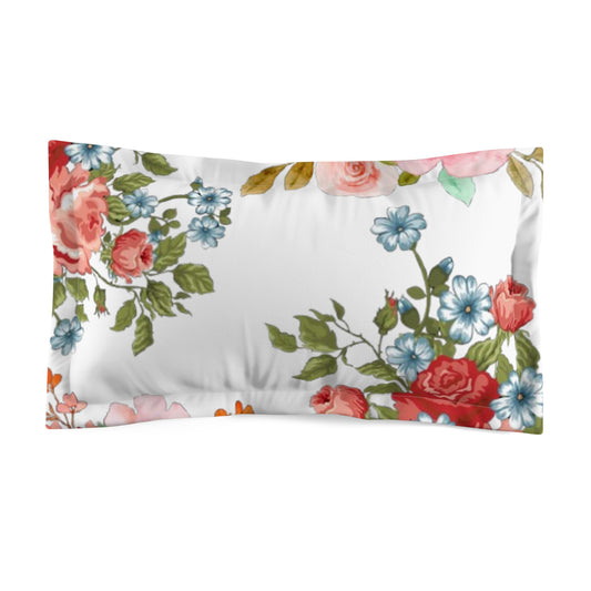 Floral Vintage Rose Microfiber Pillow Sham