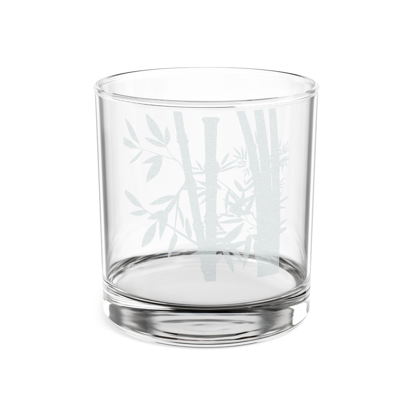 Engraved Bamboo Whiskey Glass — 10.5 oz Crystal Rocks Glass