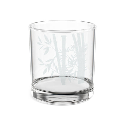 Engraved Bamboo Whiskey Glass — 10.5 oz Crystal Rocks Glass