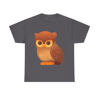Cute Owl Graphic Tee — Whimsical Brown Owl Design