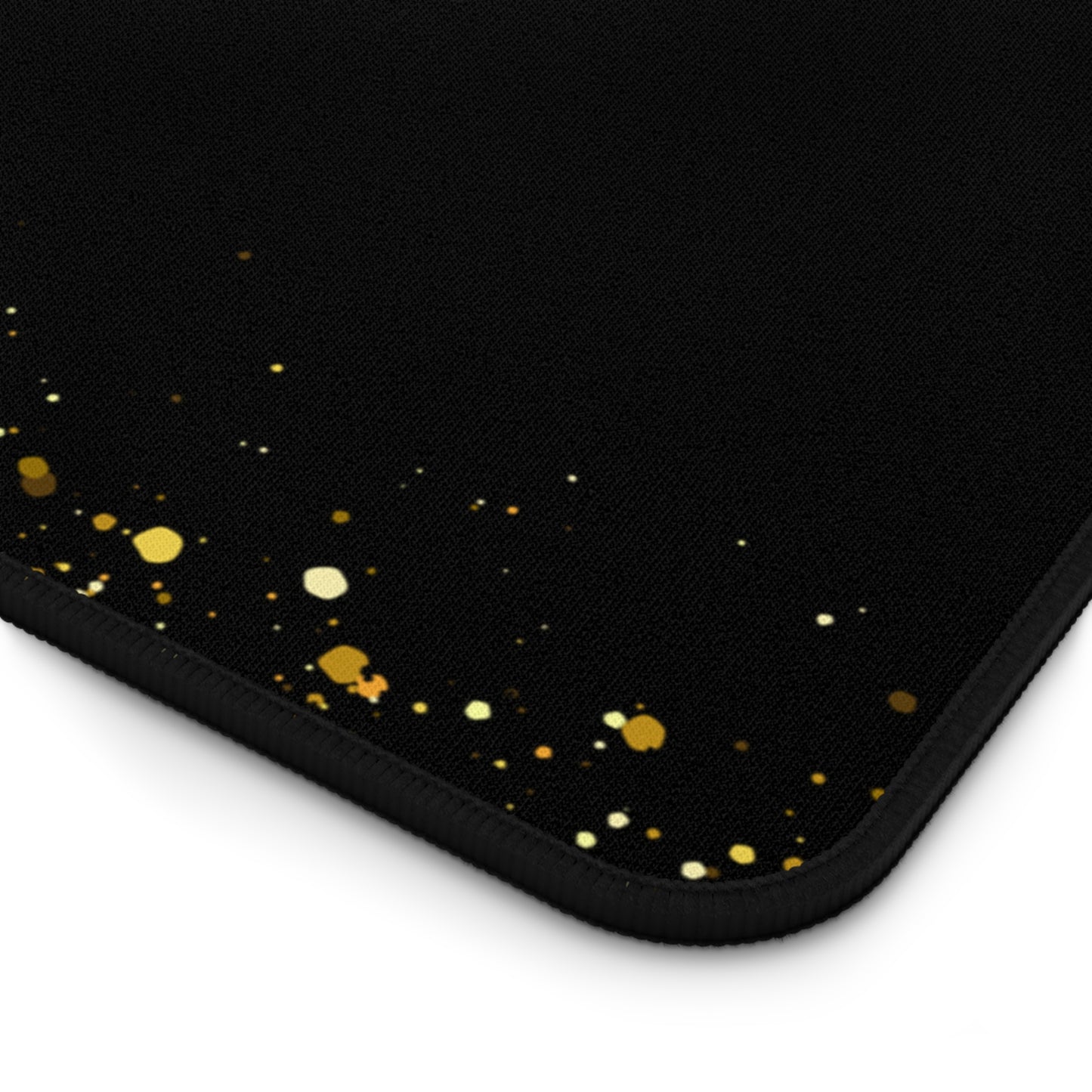 Black & Gold Glitter Desk Mat — Elegant Sparkle Mousepad for Office & Home