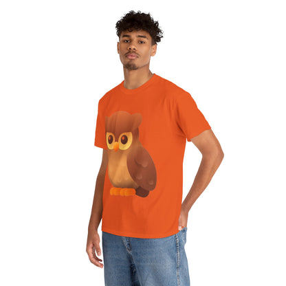 Cute Owl Graphic Tee — Whimsical Brown Owl Design