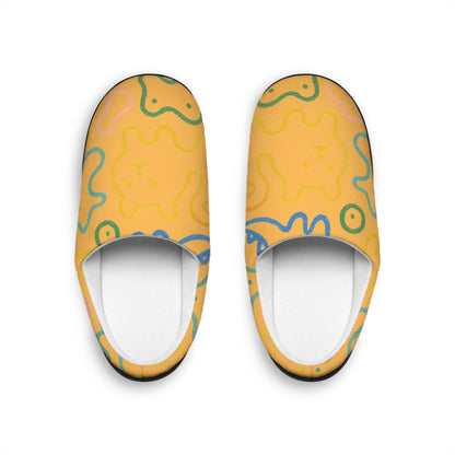 Cozy Yellow Doodle Slippers — Women's Indoor Comfort Shoes
