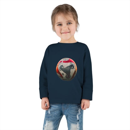 Toddler Long Sleeve Tee — Colorful Soccer Ball Graphic Kids Shirt