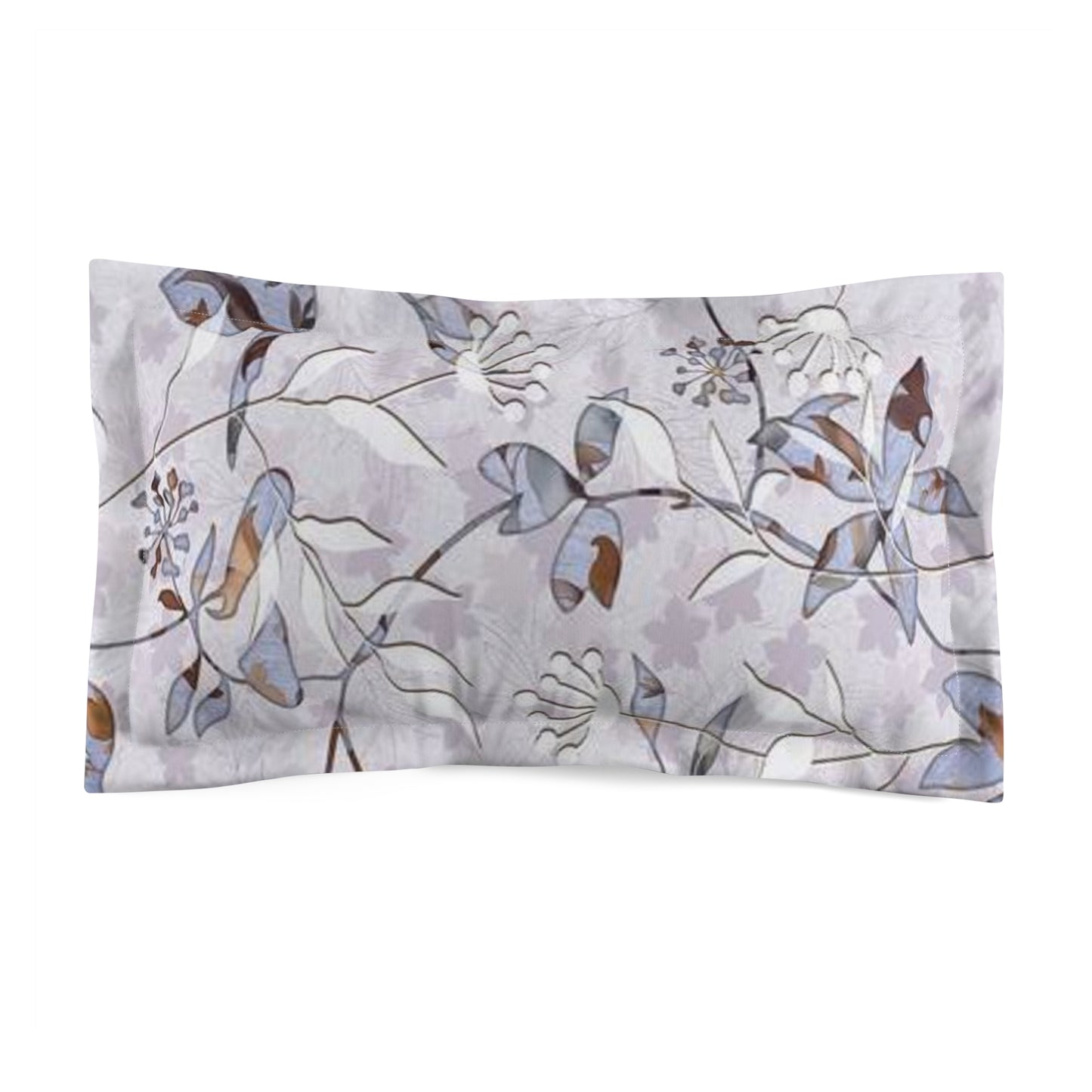 Floral Vine Microfiber Pillow Sham – Soft Lavender Botanical Throw Pillowcase